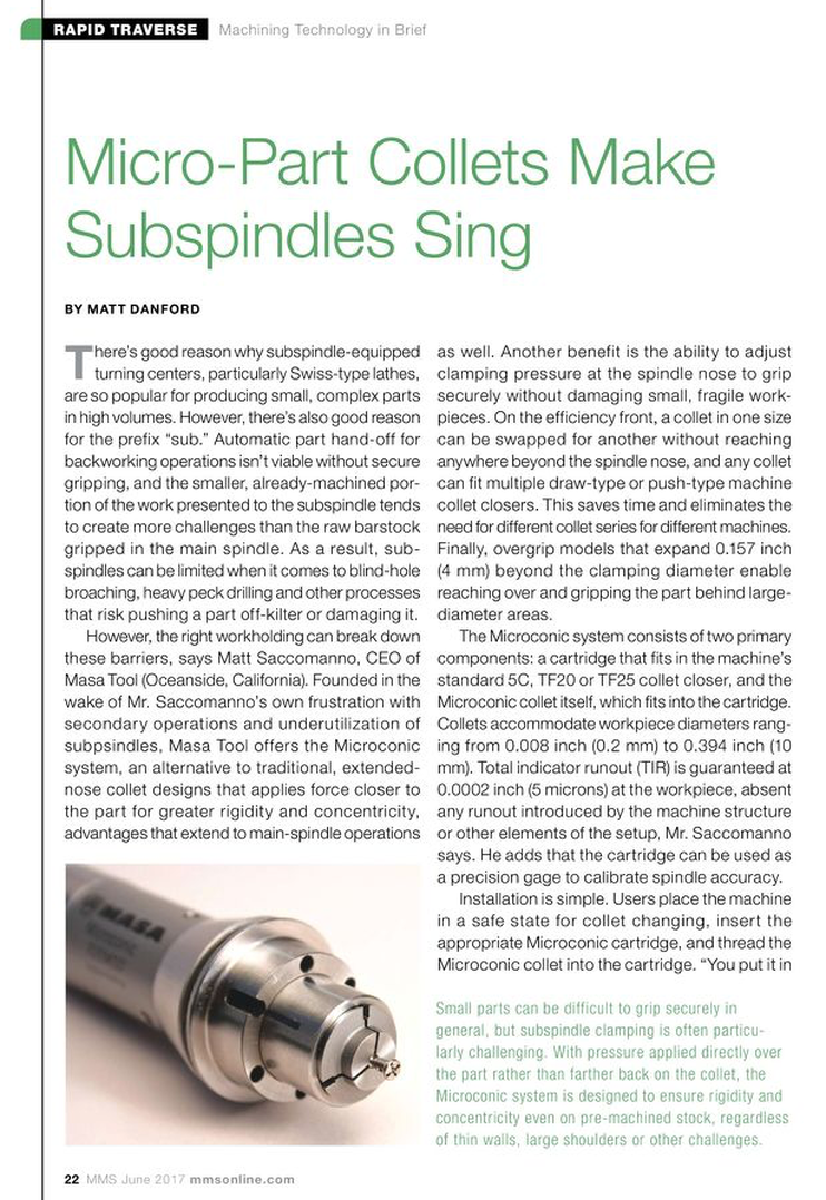 Micro-Part Collets Make Subspindles Sing Page 22